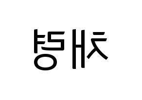 KPOP ITZY(있지、イッジ) 채령 (チェリョン) コンサート用　応援ボード・うちわ　韓国語/ハングル文字型紙 左右反転