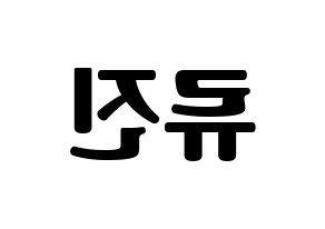 KPOP ITZY(있지、イッジ) 류진 (リュジン) コンサート用　応援ボード・うちわ　韓国語/ハングル文字型紙 左右反転