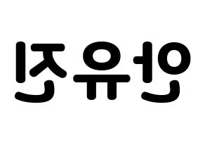 KPOP IZ*ONE(아이즈원、アイズワン) 안유진 (アン・ユジン) 応援ボード・うちわ　韓国語/ハングル文字型紙 左右反転