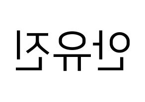 KPOP IZ*ONE(아이즈원、アイズワン) 안유진 (アン・ユジン) プリント用応援ボード型紙、うちわ型紙　韓国語/ハングル文字型紙 左右反転