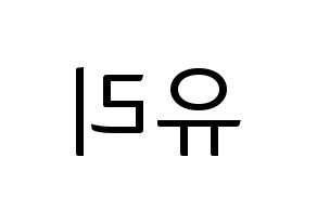 KPOP IZ*ONE(아이즈원、アイズワン) 조유리 (チョ・ユリ) コンサート用　応援ボード・うちわ　韓国語/ハングル文字型紙 左右反転