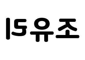KPOP IZ*ONE(아이즈원、アイズワン) 조유리 (チョ・ユリ) 応援ボード・うちわ　韓国語/ハングル文字型紙 左右反転