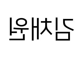 KPOP IZ*ONE(아이즈원、アイズワン) 김채원 (キム・チェウォン) プリント用応援ボード型紙、うちわ型紙　韓国語/ハングル文字型紙 左右反転