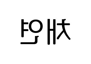KPOP IZ*ONE(아이즈원、アイズワン) 이채연 (イ・チェヨン) プリント用応援ボード型紙、うちわ型紙　韓国語/ハングル文字型紙 左右反転