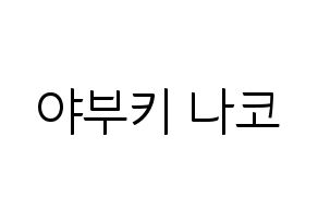 KPOP IZ*ONE(아이즈원、アイズワン) 야부키 나코 (ヤブキナコ) コンサート用　応援ボード・うちわ　韓国語/ハングル文字型紙 通常