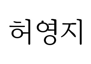 KPOP KARA(카라、カラ) 허영지 (ホ・ヨンジ) 応援ボード・うちわ　韓国語/ハングル文字型紙 通常