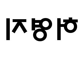 KPOP KARA(카라、カラ) 허영지 (ホ・ヨンジ, ホ・ヨンジ) 応援ボード、うちわ無料型紙、応援グッズ 左右反転