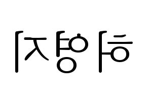 KPOP KARA(카라、カラ) 허영지 (ホ・ヨンジ) 応援ボード・うちわ　韓国語/ハングル文字型紙 左右反転