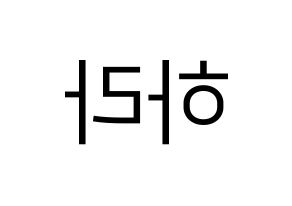KPOP KARA(카라、カラ) 구하라 (ク・ハラ) プリント用応援ボード型紙、うちわ型紙　韓国語/ハングル文字型紙 左右反転