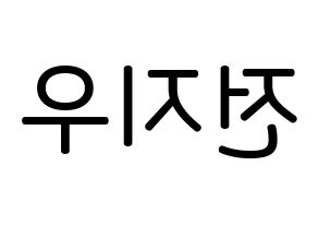 KPOP KARD(카드、カード) 전지우 (チョン・ジウ, チョン・ジウ) 無料サイン会用、イベント会用応援ボード型紙 左右反転