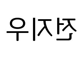 KPOP KARD(카드、カード) 전지우 (チョン・ジウ) プリント用応援ボード型紙、うちわ型紙　韓国語/ハングル文字型紙 左右反転