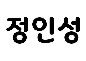 KPOP KNK(크나큰、クナクン) 정인성 (インソン) 応援ボード・うちわ　韓国語/ハングル文字型紙 通常