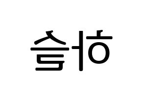 KPOP LOONA(이달의 소녀、今月の少女) 하슬 (ハスル) プリント用応援ボード型紙、うちわ型紙　韓国語/ハングル文字型紙 左右反転