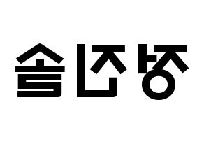 KPOP LOONA(이달의 소녀、今月の少女) 진솔 (チョン・ジンソル, ジンソル) 応援ボード、うちわ無料型紙、応援グッズ 左右反転