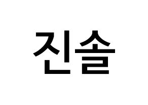 KPOP LOONA(이달의 소녀、今月の少女) 진솔 (チョン・ジンソル, ジンソル) 無料サイン会用、イベント会用応援ボード型紙 通常