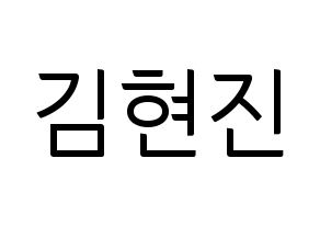 KPOP LOONA(이달의 소녀、今月の少女) 현진 (ヒョンジン) コンサート用　応援ボード・うちわ　韓国語/ハングル文字型紙 通常