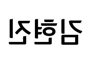 KPOP LOONA(이달의 소녀、今月の少女) 현진 (ヒョンジン) k-pop アイドル名前 ファンサボード 型紙 左右反転