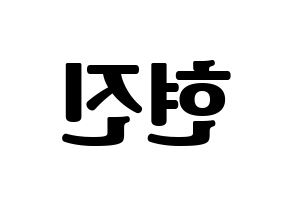 KPOP LOONA(이달의 소녀、今月の少女) 현진 (ヒョンジン) コンサート用　応援ボード・うちわ　韓国語/ハングル文字型紙 左右反転