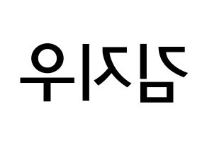 KPOP LOONA(이달의 소녀、今月の少女) 츄 (キム・ジウ, チュウ) 無料サイン会用、イベント会用応援ボード型紙 左右反転