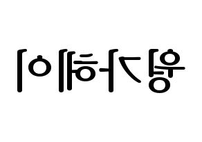 KPOP LOONA(이달의 소녀、今月の少女) 비비 (ビビ) プリント用応援ボード型紙、うちわ型紙　韓国語/ハングル文字型紙 左右反転