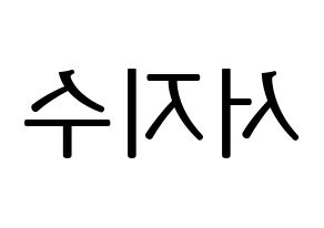 KPOP LOVELYZ(러블리즈、ラブリーズ) 지수 (ジス) プリント用応援ボード型紙、うちわ型紙　韓国語/ハングル文字型紙 左右反転