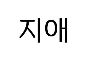 KPOP LOVELYZ(러블리즈、ラブリーズ) 지애 (ジエ) プリント用応援ボード型紙、うちわ型紙　韓国語/ハングル文字型紙 通常