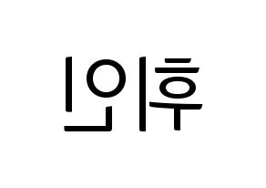 KPOP Mamamoo(마마무、ママムー) 휘인 (フィイン) コンサート用　応援ボード・うちわ　韓国語/ハングル文字型紙 左右反転