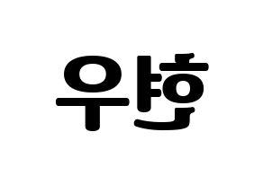 KPOP MONSTA X(몬스타엑스、モンスタ・エックス) 셔누 (ショヌ) コンサート用　応援ボード・うちわ　韓国語/ハングル文字型紙 左右反転