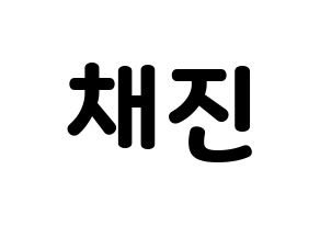 KPOP MYNAME(마이네임、マイネーム) 채진 (チェジン) 応援ボード・うちわ　韓国語/ハングル文字型紙 通常