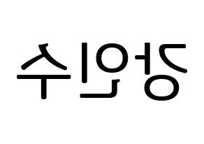 KPOP MYNAME(마이네임、マイネーム) 인수 (インス) プリント用応援ボード型紙、うちわ型紙　韓国語/ハングル文字型紙 左右反転