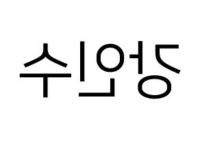 KPOP MYNAME(마이네임、マイネーム) 인수 (インス) プリント用応援ボード型紙、うちわ型紙　韓国語/ハングル文字型紙 左右反転