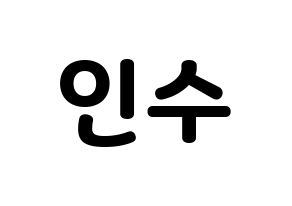 KPOP MYNAME(마이네임、マイネーム) 인수 (インス) 応援ボード・うちわ　韓国語/ハングル文字型紙 通常