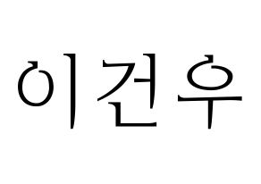 KPOP MYNAME(마이네임、マイネーム) 건우 (コヌ) 応援ボード・うちわ　韓国語/ハングル文字型紙 通常
