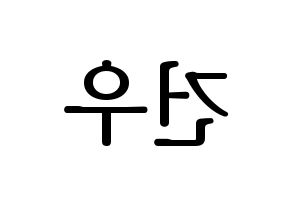 KPOP MYNAME(마이네임、マイネーム) 건우 (コヌ) プリント用応援ボード型紙、うちわ型紙　韓国語/ハングル文字型紙 左右反転