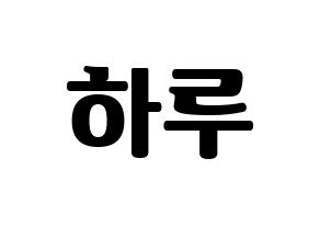 KPOP NATURE(네이처、ネイチャー) 하루 (ハル) コンサート用　応援ボード・うちわ　韓国語/ハングル文字型紙 通常