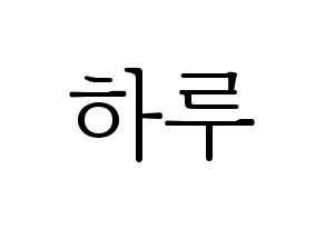 KPOP NATURE(네이처、ネイチャー) 하루 (ハル) 応援ボード・うちわ　韓国語/ハングル文字型紙 通常