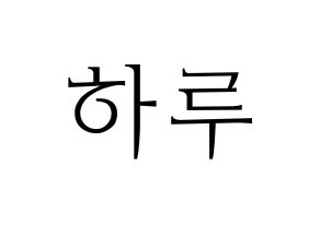 KPOP NATURE(네이처、ネイチャー) 하루 (ハル) 応援ボード・うちわ　韓国語/ハングル文字型紙 通常