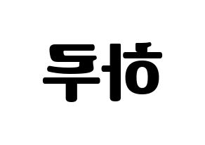 KPOP NATURE(네이처、ネイチャー) 하루 (ハル) コンサート用　応援ボード・うちわ　韓国語/ハングル文字型紙 左右反転