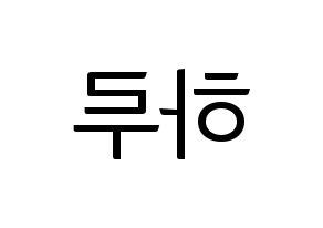 KPOP NATURE(네이처、ネイチャー) 하루 (ハル) コンサート用　応援ボード・うちわ　韓国語/ハングル文字型紙 左右反転