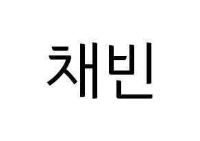 KPOP NATURE(네이처、ネイチャー) 채빈 (チェビン) コンサート用　応援ボード・うちわ　韓国語/ハングル文字型紙 通常