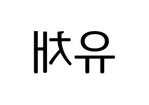 KPOP NATURE(네이처、ネイチャー) 유채 (ユチェ) プリント用応援ボード型紙、うちわ型紙　韓国語/ハングル文字型紙 左右反転
