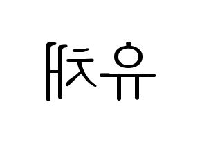 KPOP NATURE(네이처、ネイチャー) 유채 (ユチェ) 応援ボード・うちわ　韓国語/ハングル文字型紙 左右反転