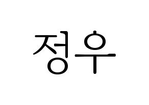 KPOP NCT(엔씨티、エヌシーティー) 정우 (ジョンウ) 応援ボード・うちわ　韓国語/ハングル文字型紙 通常