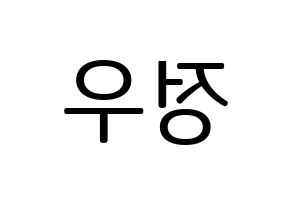 KPOP NCT(엔씨티、エヌシーティー) 정우 (ジョンウ) プリント用応援ボード型紙、うちわ型紙　韓国語/ハングル文字型紙 左右反転