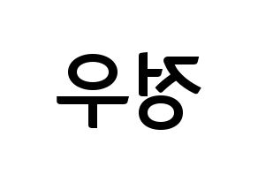 KPOP NCT(엔씨티、エヌシーティー) 정우 (ジョンウ) k-pop アイドル名前 ファンサボード 型紙 左右反転