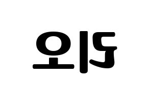 KPOP NiziU(니지유、ニジュー) 리오 (梨緒) コンサート用　応援ボード・うちわ　韓国語/ハングル文字型紙 左右反転