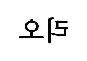 KPOP NiziU(니지유、ニジュー) 리오 (梨緒) プリント用応援ボード型紙、うちわ型紙　韓国語/ハングル文字型紙 左右反転