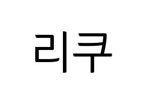 KPOP NiziU(니지유、ニジュー) 리쿠 (梨久) コンサート用　応援ボード・うちわ　韓国語/ハングル文字型紙 通常