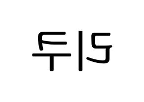 KPOP NiziU(니지유、ニジュー) 리쿠 (梨久) プリント用応援ボード型紙、うちわ型紙　韓国語/ハングル文字型紙 左右反転
