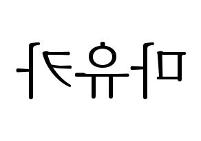 KPOP NiziU(니지유、ニジュー) 마유카 (麻由佳) 応援ボード・うちわ　韓国語/ハングル文字型紙 左右反転